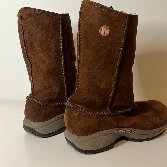 Merrell Womens Primo Stitch High Sherpa Lined Boots in Chestnut Womens Size 6 - Picture 3 of 11